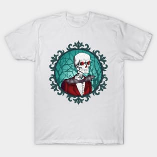 Red-eyed skull in a tuxedo T-Shirt